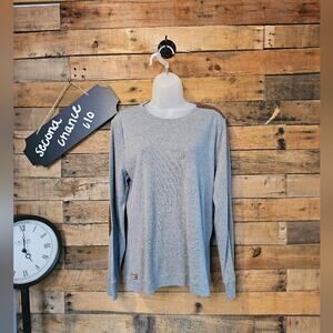 Lauren Ralph Lauren Women's Gray Shirt with Brown Faux Suede  Patches Size L/XL